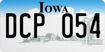 IA license plate DCP054