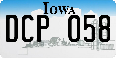 IA license plate DCP058
