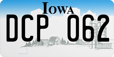 IA license plate DCP062
