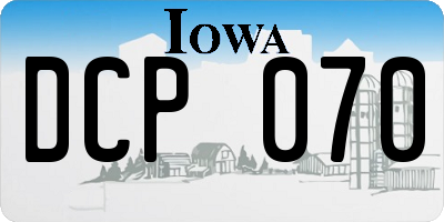 IA license plate DCP070