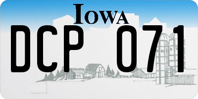 IA license plate DCP071