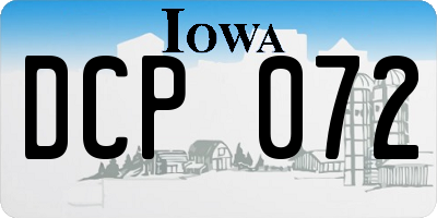 IA license plate DCP072