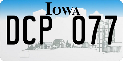 IA license plate DCP077