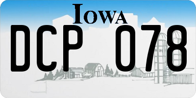 IA license plate DCP078
