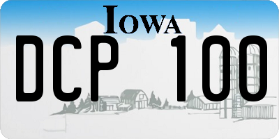 IA license plate DCP100