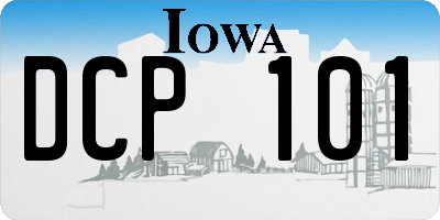 IA license plate DCP101