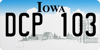 IA license plate DCP103