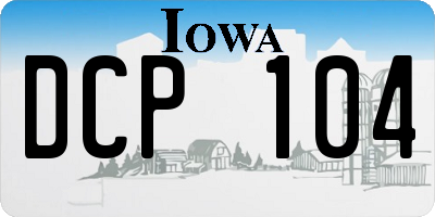 IA license plate DCP104