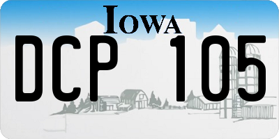 IA license plate DCP105