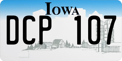 IA license plate DCP107