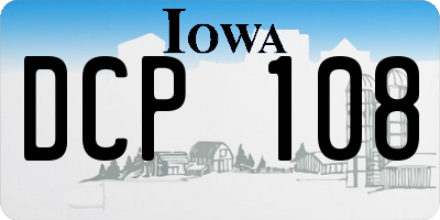 IA license plate DCP108