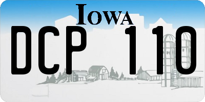IA license plate DCP110