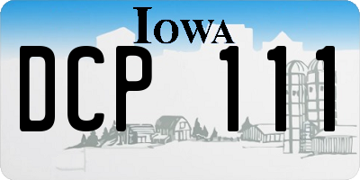 IA license plate DCP111