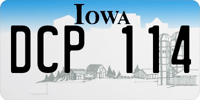 IA license plate DCP114