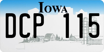 IA license plate DCP115