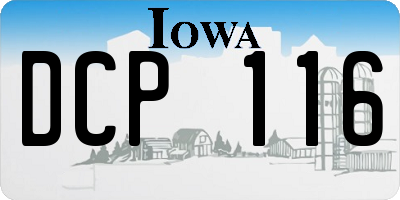 IA license plate DCP116