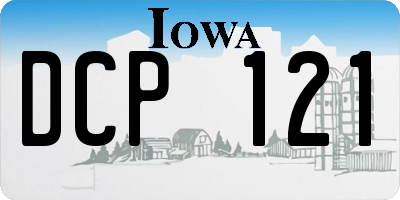 IA license plate DCP121