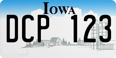 IA license plate DCP123