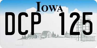 IA license plate DCP125