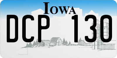 IA license plate DCP130