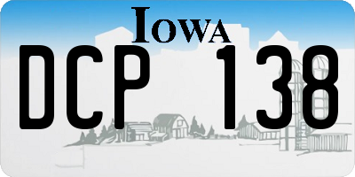 IA license plate DCP138