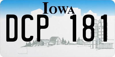 IA license plate DCP181