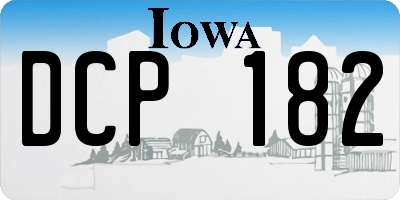 IA license plate DCP182