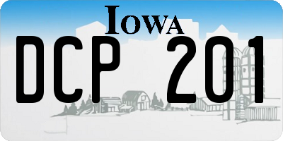 IA license plate DCP201