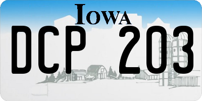 IA license plate DCP203