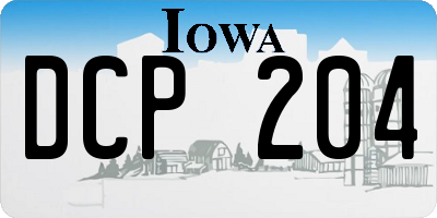 IA license plate DCP204