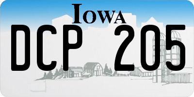 IA license plate DCP205