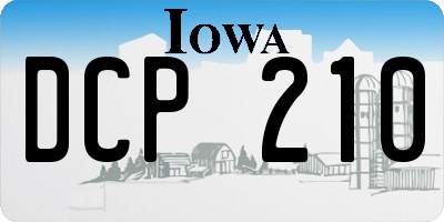 IA license plate DCP210