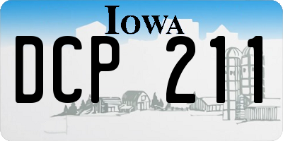 IA license plate DCP211