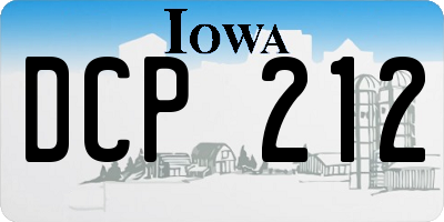IA license plate DCP212