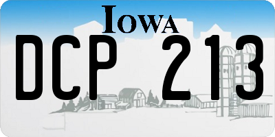 IA license plate DCP213