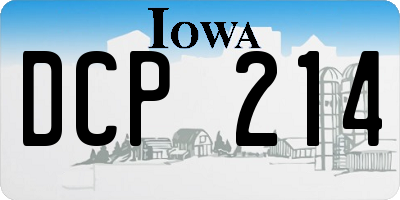 IA license plate DCP214