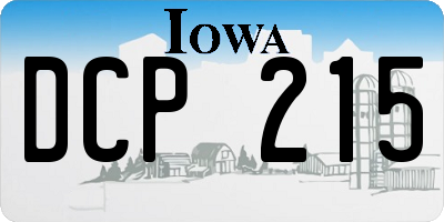 IA license plate DCP215