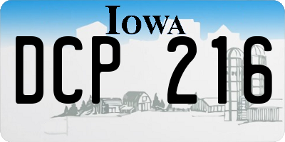 IA license plate DCP216