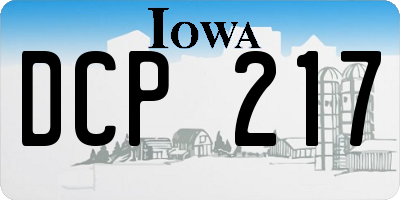 IA license plate DCP217