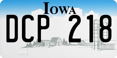 IA license plate DCP218