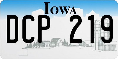 IA license plate DCP219