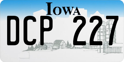 IA license plate DCP227