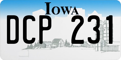 IA license plate DCP231