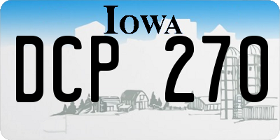 IA license plate DCP270
