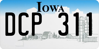 IA license plate DCP311