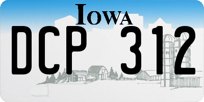 IA license plate DCP312