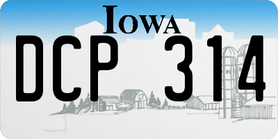 IA license plate DCP314