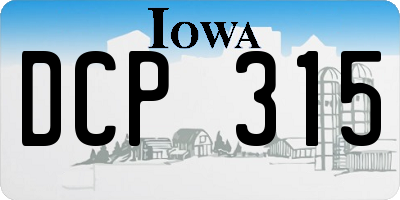IA license plate DCP315