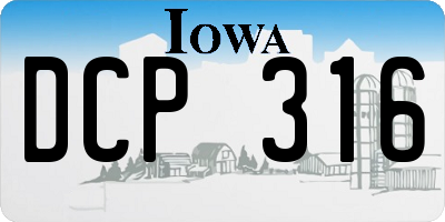 IA license plate DCP316