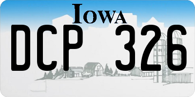 IA license plate DCP326